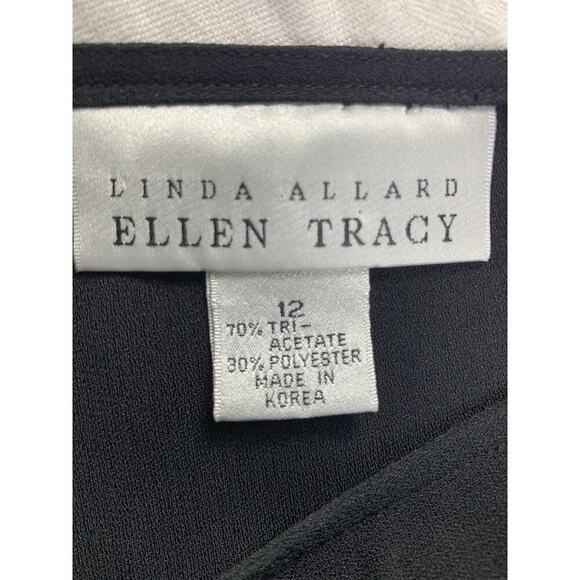 Linda Allard Ellen Tracy Vintage 90s Black Column Maxi Skirt - Size 12 - Picture 3 of 3